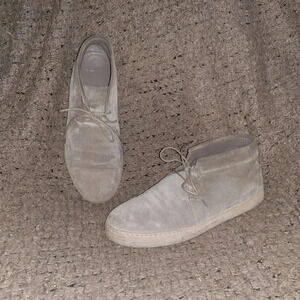 VINCE-Novato Ankle Boots-Woodsmoke Distressed Suede-Sz 39/8-Excellent